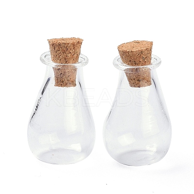 Glass Cork Bottles Ornament LS-AJEW-O032-02F-1
