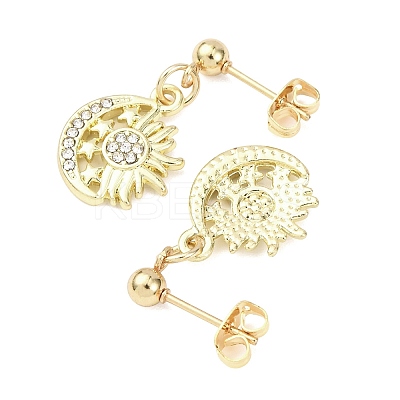 Alloy Crystal Rhinestone Dangle Stud Earrings EJEW-JE06657-01-1