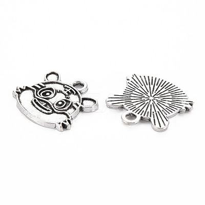 Tibetan Style Alloy Pendant Enamel Settings TIBEP-N010-018AS-RS-1