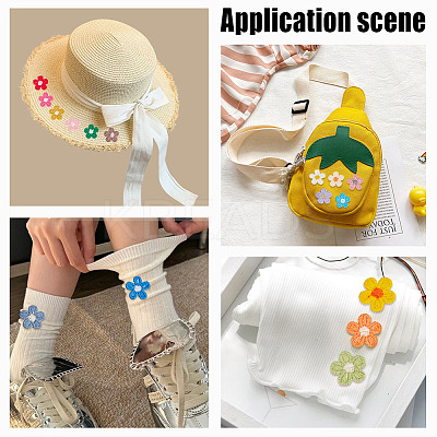 96Pcs 16 Colors Flower Computerized Embroidery Cloth Iron On Patches PATC-AR0001-17-1