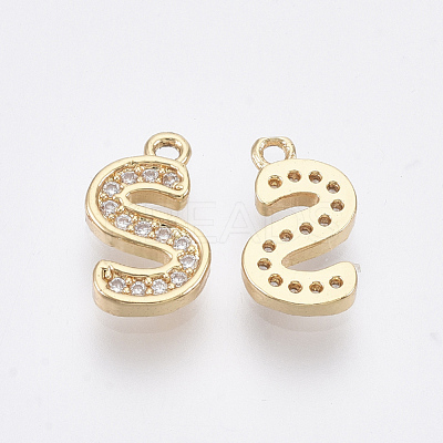 Brass Cubic Zirconia Charms KK-S348-330S-1