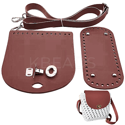 1 Bag Handmade PU Leather Crochet Shoulder Bag Accessories Kits DIY-CL0001-04C-1