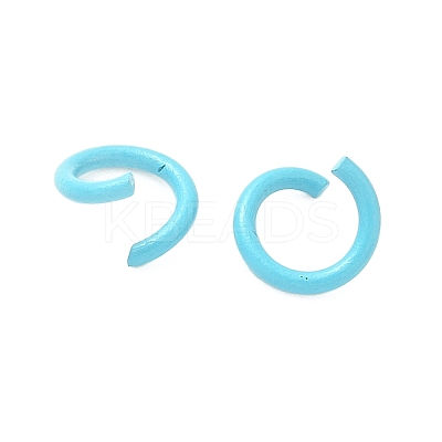 Spray Painted Iron Open Jump Rings IFIN-F149-F15-1