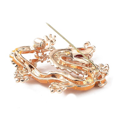 Dragon Alloy Rhinestone Brooches JEWB-K018-12KCG-1