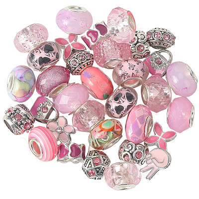 Alloy Rhinestone/Resin European Beads MPDL-SC0001-11A-1