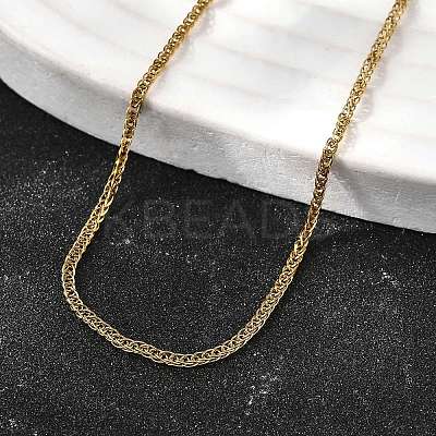 1.5MM 304 Stainless Steel Wheat Chain Necklaces for Men STAS-V011-03B-G-1