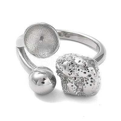 Non-Tarnish 304 Stainless Steel Open Cuff Ring Findings STAS-K263-03P-1