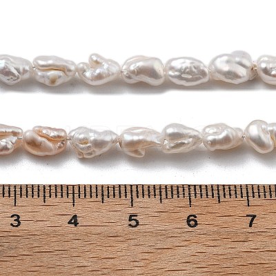 Natural Baroque Keshi Pearl Beads Strands PEAR-P064-06A-01A-1