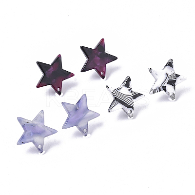 Cellulose Acetate(Resin) Stud Earring Findings KY-R022-022-1