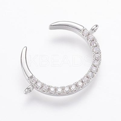 Brass Micro Pave Cubic Zirconia Links ZIRC-G109-56P-NR-1