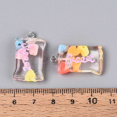 Transparent Resin Pendants RESI-T056-06-1