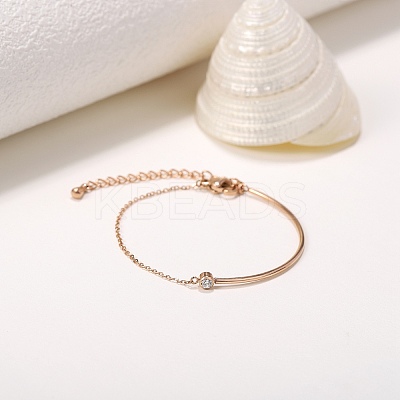Clear Cubic Zirconia Bracelet Adjustable Curved Bar Link Bracelet Classic Tennis Bracelet Charms Jewelry Gifts for Women JB756A-1
