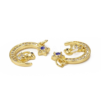 Brass Micro Pave Cubic Zirconia Pendants KK-E068-VB008-1