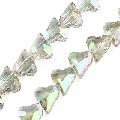 Electroplate Transparent Glass Beads Strands EGLA-N002-44-03-1