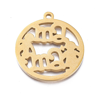 Ion Plating(IP) 304 Stainless Steel Pendants STAS-L245-022A-G-1