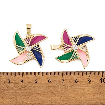 Brass Micro Pave Cubic Zirconia Pendants KK-E108-16G-1
