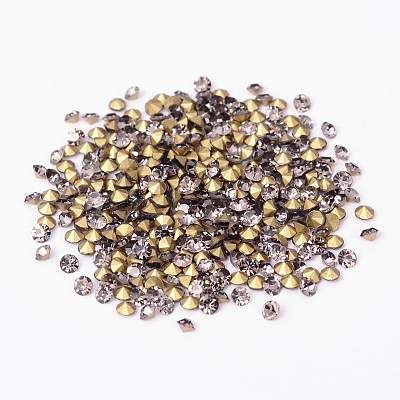 Back Plated Grade A Diamond Glass Pointed Rhinestone RGLA-SS12-003-1
