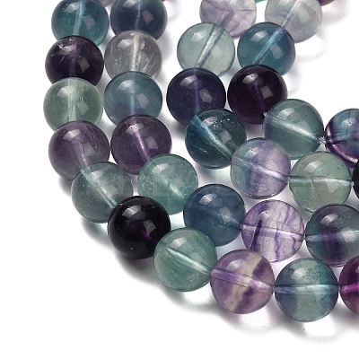Natural Fluorite Beads Strands G-L634-B04-10mm-1