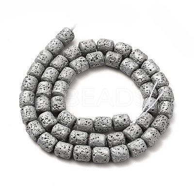 Electroplated Natural Lava Rock Beads Strands G-G984-16A-1