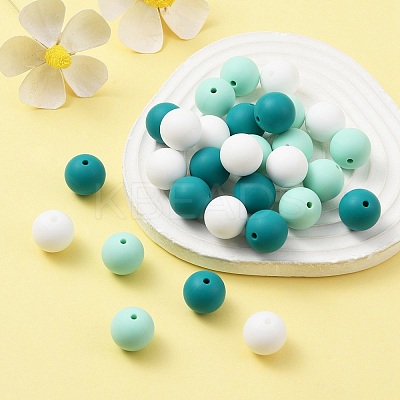 30Pcs 3 Colors Silicone Beads Round Rubber Bead 15MM Loose Spacer Beads for DIY Supplies Jewelry Keychain Making SIL-FS0001-01E-1