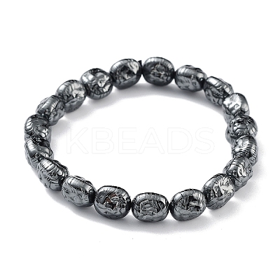 Non-Magnetic Synthetic Hematite Beaded Stretch Bracelets BJEW-H589-01I-1