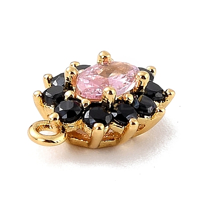 Eco-Friendly Brass Micro Pave Cubic Zirconia Charms ZIRC-C027-12G-06-RS-1
