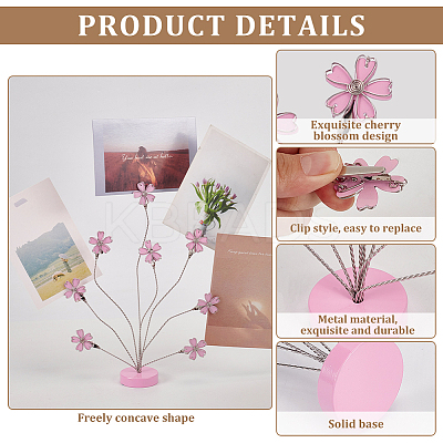 Flower 304 Stainless Steel Pigeon Name Card Holder AJEW-WH0567-64-1