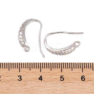 Rack Plating Brass Cubic Zirconia Earring Hooks KK-S374-05P-08-1