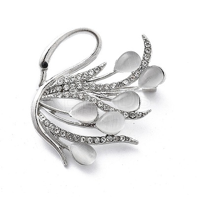 Swan Alloy Brooch JEWB-C037-33A-P-1