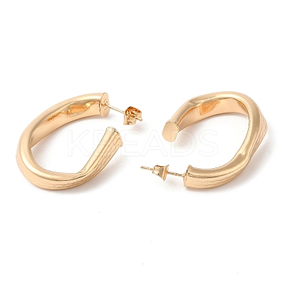 Brass Twist Oval Stud Earring Findings EJEW-Q765-06G-1