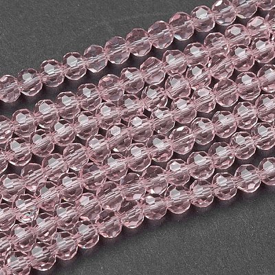 Faceted(32 Facets) Round Glass Beads Strands X-EGLA-J042-4mm-19-1