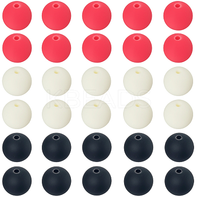 Rubberized Style Imitated Silicone Acrylic Beads MACR-PA0001-06B-05-1