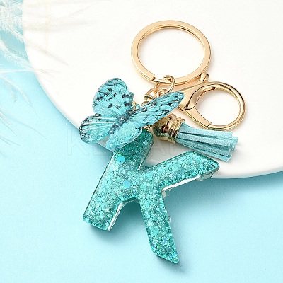 Resin & Acrylic & Faux Suede Tassel Keychain X1-KEYC-YW00119-11-1