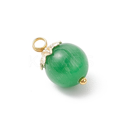 Cat Eye with Brass Pendants PALLOY-JF04270-1
