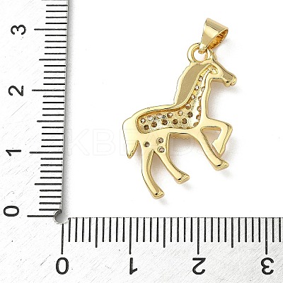 Brass Micro Pave Clear Cubic Zirconia Pendants KK-L257-01G-1