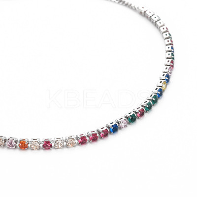 Cubic Zirconia Tennis Bracelet BJEW-T020-03B-01P-1