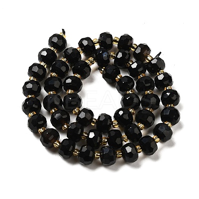 Natural Black Onyx(Dyed & Heated) Beads Strands G-P508-A03-01-1