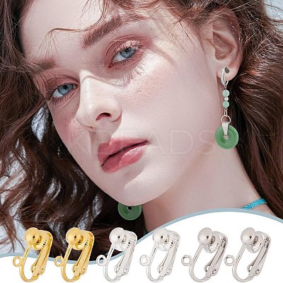 48Pcs 3 Colors Iron Clip-on Earring Findings IFIN-AR0001-38-1
