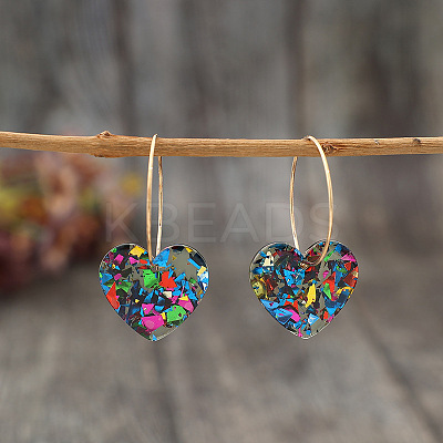 Resin Hoop Earrings FS-WG60B6C-02-1
