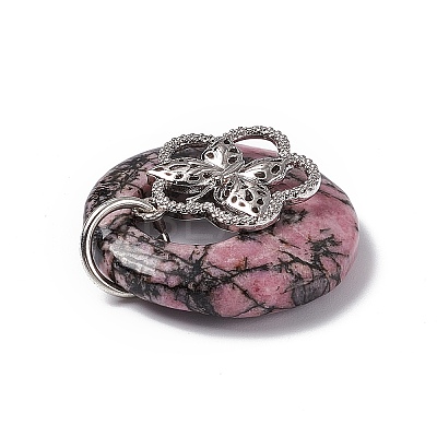 Natural Rhodonite Pendants G-P484-01P-06-1
