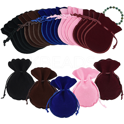 40pcs 4 colors Gourd Velvet Bags TP-NB0001-65-1