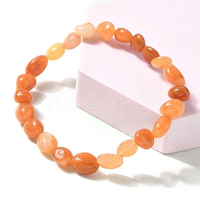 Natural Red Aventurine Beads Stretch Bracelets for Men Women BJEW-I320-01A-1