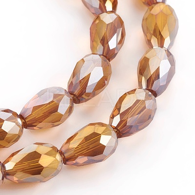 Electroplate Glass Beads Strands EGLA-D015-12x8mm-21-1