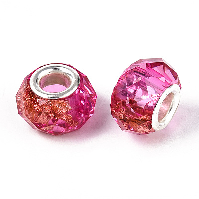 Transparent Resin Rondelle European Beads RESI-N044-01F-1