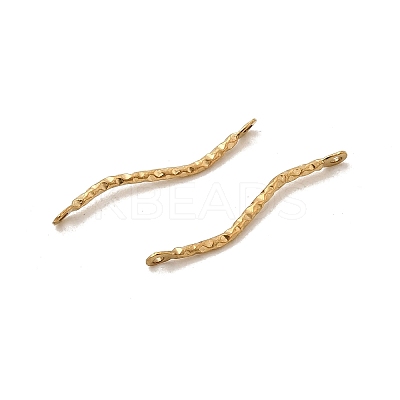 304 Stainless Steel Wavy Textured Bar Links Connector Charms STAS-A134-01K-G-1