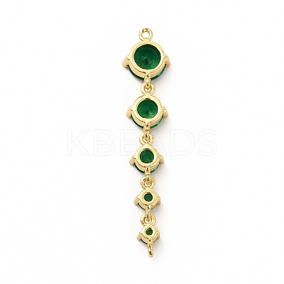 Rack Plating Brass Pave Cubic Zirconia Connector Charms KK-G458-02G-03-1