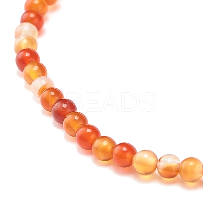 Mini Natural Carnelian Beaded Stretch Bracelets BJEW-JB07669-06-1