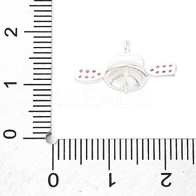 Brass Micro Pave Cubic Zirconia Peg Bails Pin Charms KK-A240-03S-1