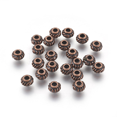 Tibetan Style Spacer Beads TIBEB-Q39-R-FF-1