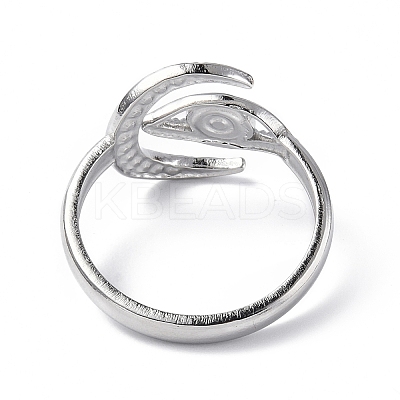 Tarnish Resistant 304 Stainless Steel Open Cuff Ring Finding X-RJEW-C046-05P-1